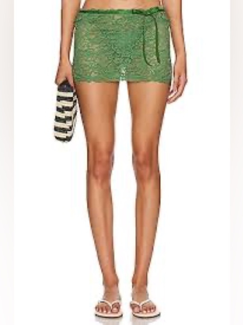 Frankie’s Bikinis Dylan Lace Mini Skirt Sea Moss Green XS/S